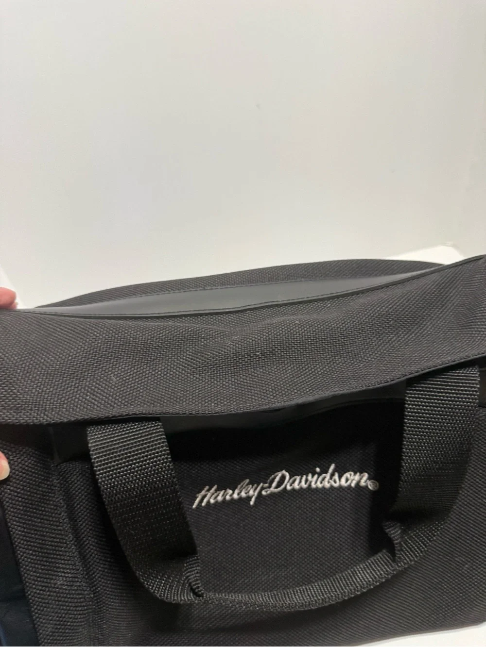 Harley-Davidson Black Travel Duffel With Mesh Pocket, Handles & Shoulder Strap